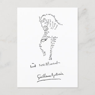 Guillaume Apollinaire, Calligramme Cheval Postcard