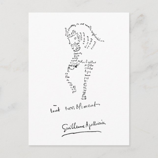 Guillaume Apollinaire, Calligramme Cheval Postcard (Front)