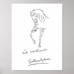 Guillaume Apollinaire, Calligramme Cheval Poster