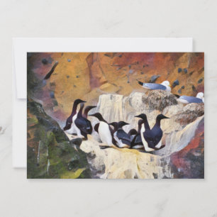 Guillemots Art Holiday Card