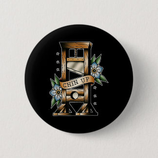 Guillotine Traditional Tattoo Flash Chin Up Mediev 6 Cm Round Badge