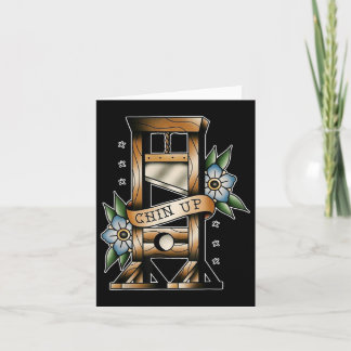 Guillotine Traditional Tattoo Flash Chin Up Mediev Card