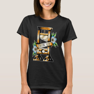 Guillotine Traditional Tattoo Funny Chin Up Sarcas T-Shirt