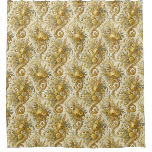 Guilt of Gold – Baroque Floral Gothic Shower Curtain