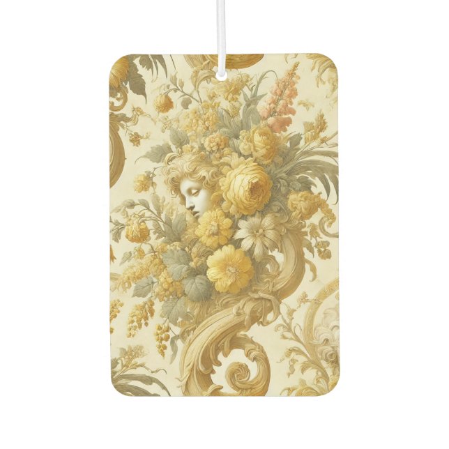 Guilt of Gold – Baroque Floral Pillow Car Air Freshener (Front)