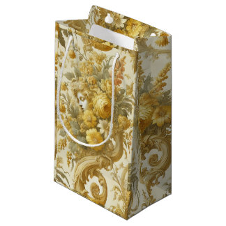 Guilt of Gold – Baroque Floral Pillow Small Gift Bag