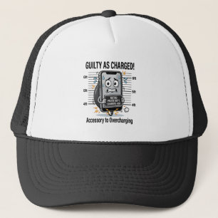 Guilty As Charged – Funny Overcharged Phone Pun Trucker Hat