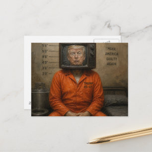Guilty Trump Sits in Jail Postcard
