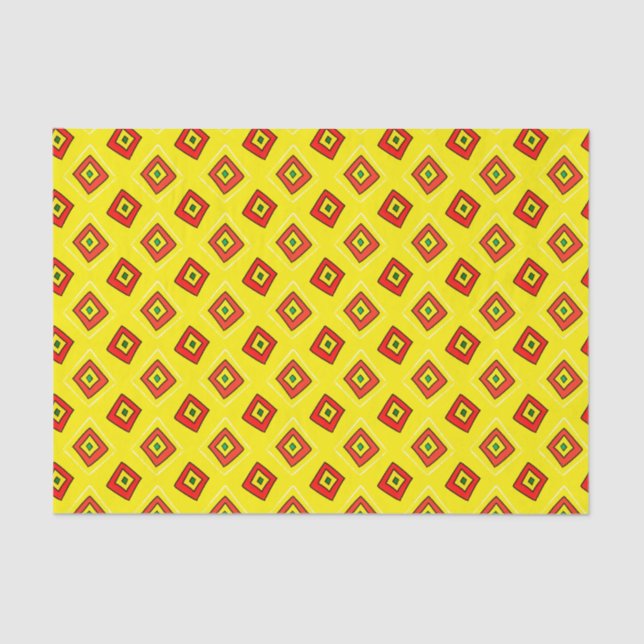 Guinea Bissau African Print on Yellow Tissue Paper (Front)
