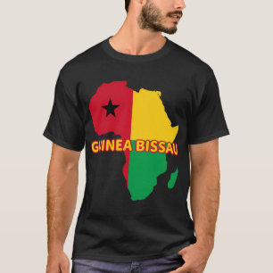 Guinea-Bissau Bissau-Guinean Pride Flag Map Africa T-Shirt