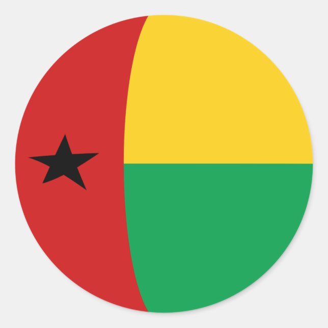 Guinea-Bissau Fisheye Flag Sticker (Front)