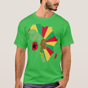 Guinea Bissau Flag Africa Map Ethnic Heritage Blac T-Shirt