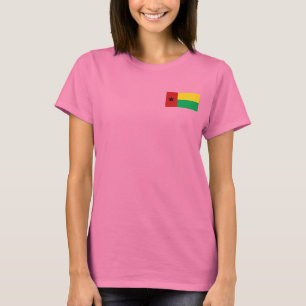 Guinea-Bissau Flag and Map dk T-Shirt