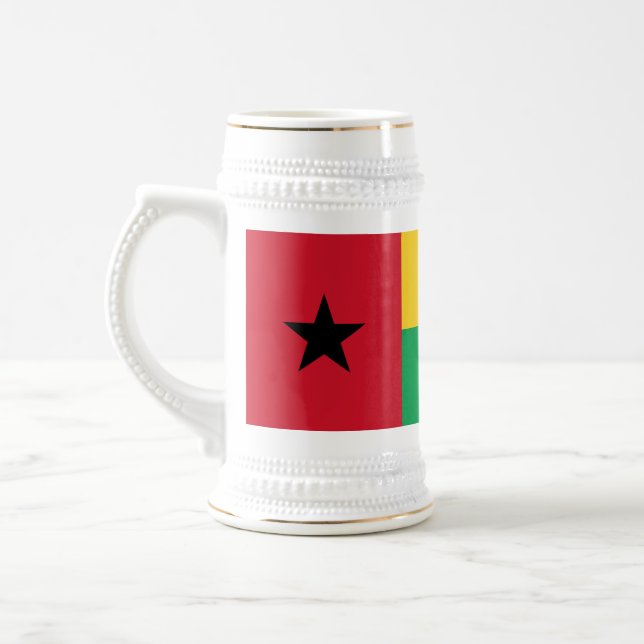 Guinea Bissau Flag Beer Stein (Left)