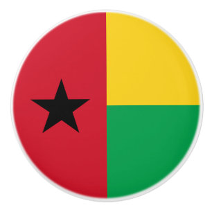 Guinea Bissau Flag Ceramic Knob