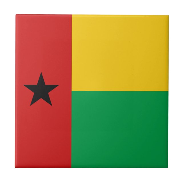 Guinea-Bissau Flag Ceramic Tile (Front)
