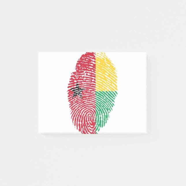 Guinea Bissau Flag Fingerprint Country Pride Post-it Notes (Front)