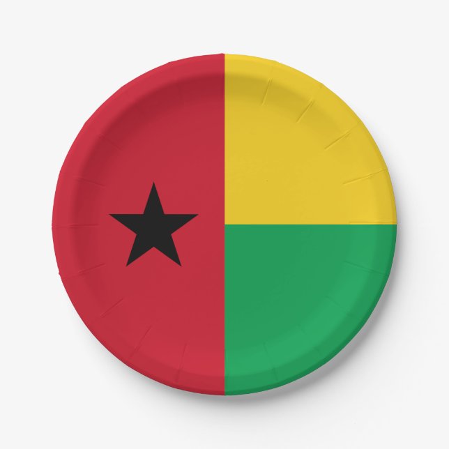 Guinea Bissau Flag Paper Plate (Front)
