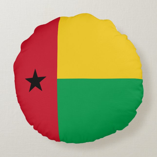 Guinea-Bissau flag Round Cushion (Back)