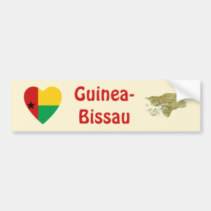 Guinea-Bissau Heart Flag + Map Bumper Sticker