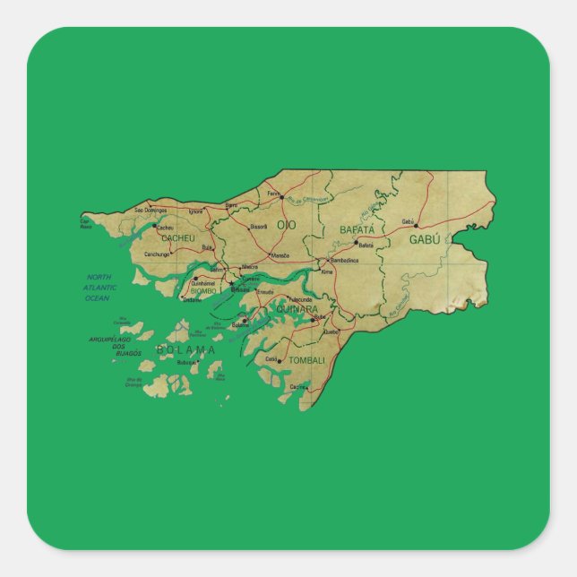 Guinea-Bissau Map Sticker (Front)