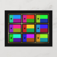 Guinea-Bissau Multihue Flags Postcard