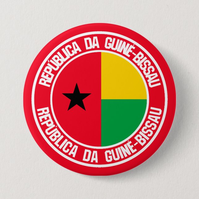 Guinea-Bissau Round Emblem 7.5 Cm Round Badge (Front)