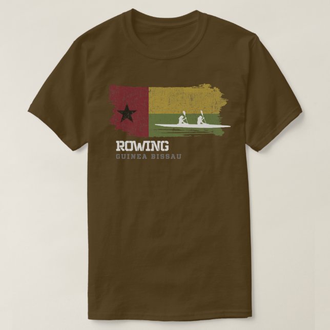Guinea Bissau Rowing Team Oarswoman Rower Girl Row T-Shirt (Design Front)