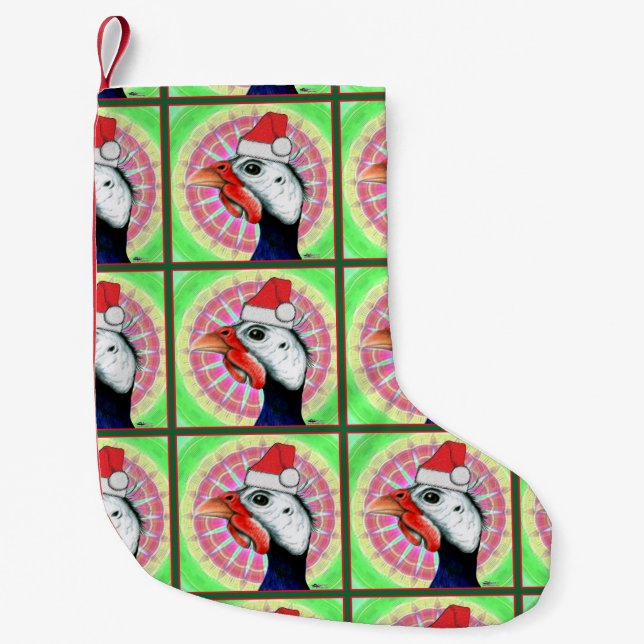 Guinea Christmas! Small Christmas Stocking (Front)