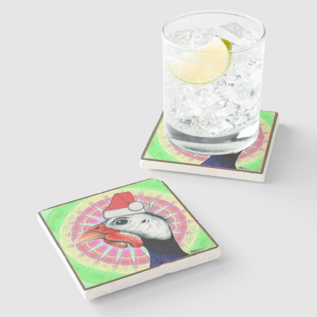 Guinea Christmas! Stone Coaster (Side)
