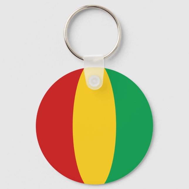 Guinea-Conakry Fisheye Flag Keychain (Front)