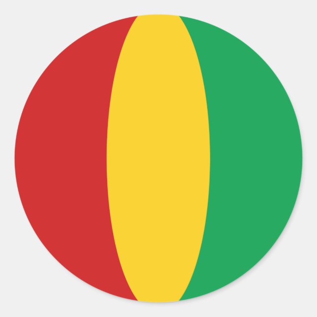 Guinea-Conakry Fisheye Flag Sticker (Front)