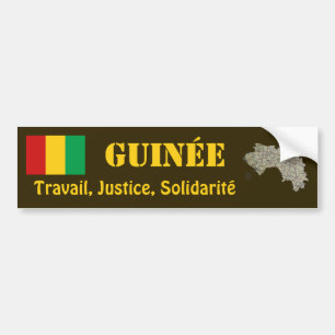 Guinea-Conakry Flag + Map Bumper Sticker