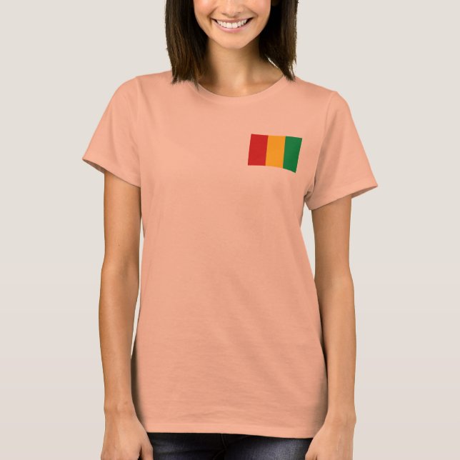 Guinea-Conakry Flag + Map T-Shirt (Front)