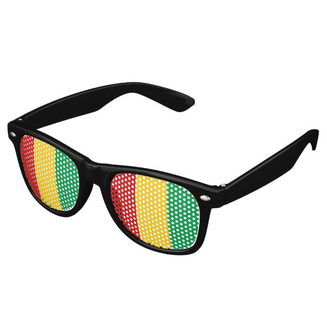 Guinea-Conakry Flag Retro Sunglasses (Angled)