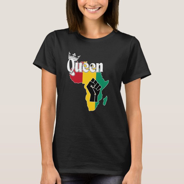 Guinea Conakry Queen With Conakry Flag In Africa M T-Shirt (Front)