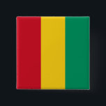 Guinea Flag 15 Cm Square Badge<br><div class="desc">Customisable World Flag Products - Please feel free to add your own text.</div>
