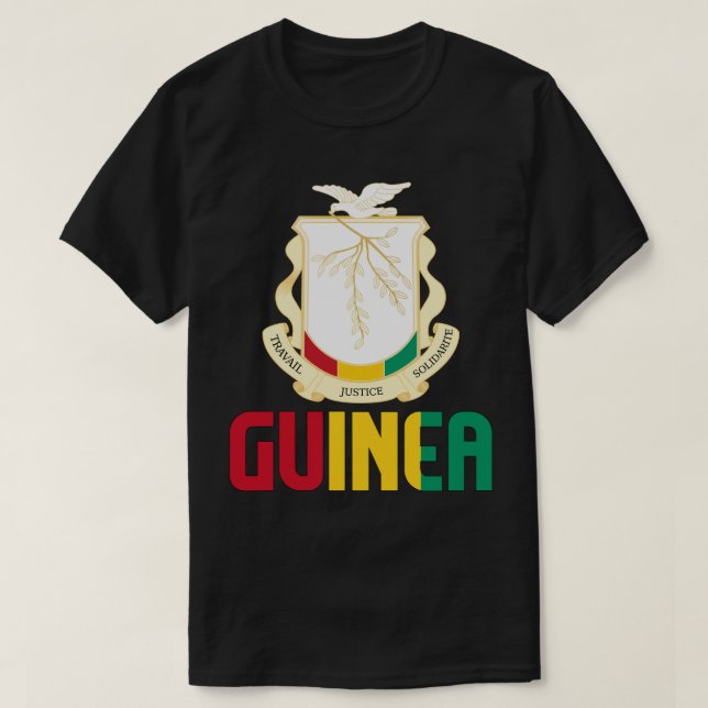Guinea Flag and Coat Of Arms Patriotic T-Shirt (Design Front)