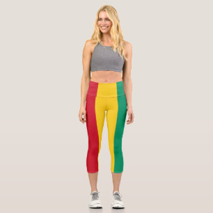 Guinea flag capri leggings