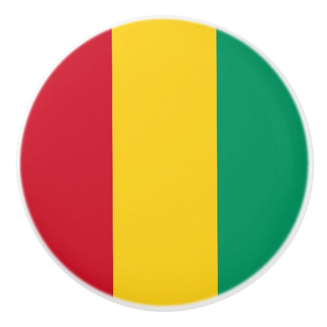 Guinea flag ceramic knob (Front)
