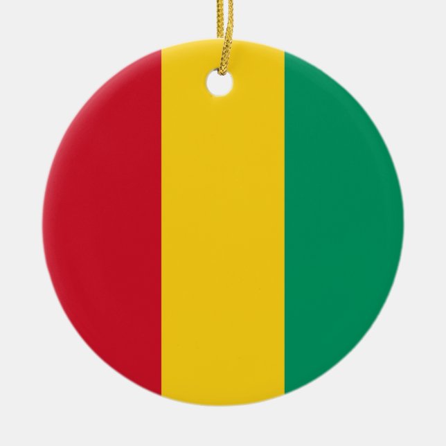 Guinea flag ceramic tree decoration (Front)