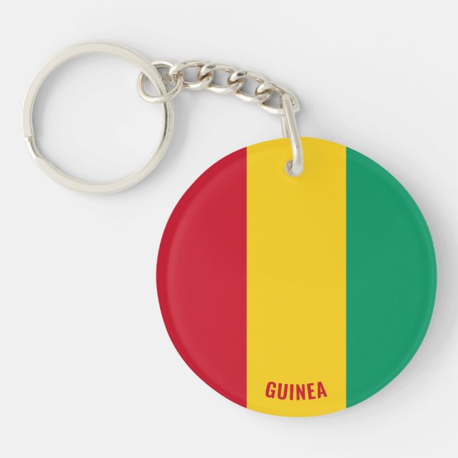 Guinea Flag Charming Patriotic Key Ring (Front)