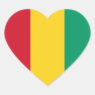 Guinea Flag Heart Sticker