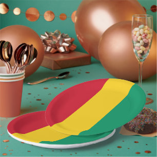 Guinea flag paper plate