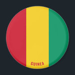 Guinea Flag Patriotic Magnet<br><div class="desc">Guinea Flag Patriotic Magnet with the Guinea flag printed all over the magnet. Country name in subtly integrated in the design on the bottom. Text is fully customisable using "Customise it!" feature. This beautiful Guinea Magnet is the stylish gift for any occasion. © 2021 CoutriesOfTheWorld</div>