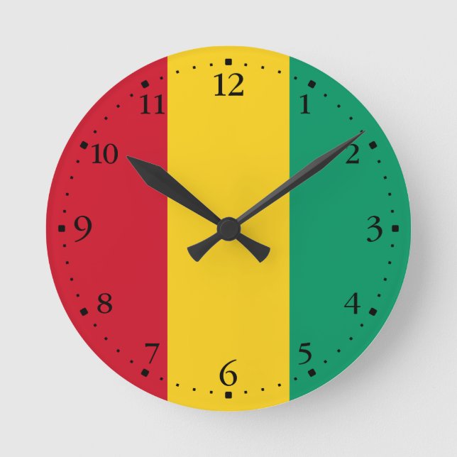 Guinea Flag Round Clock (Front)