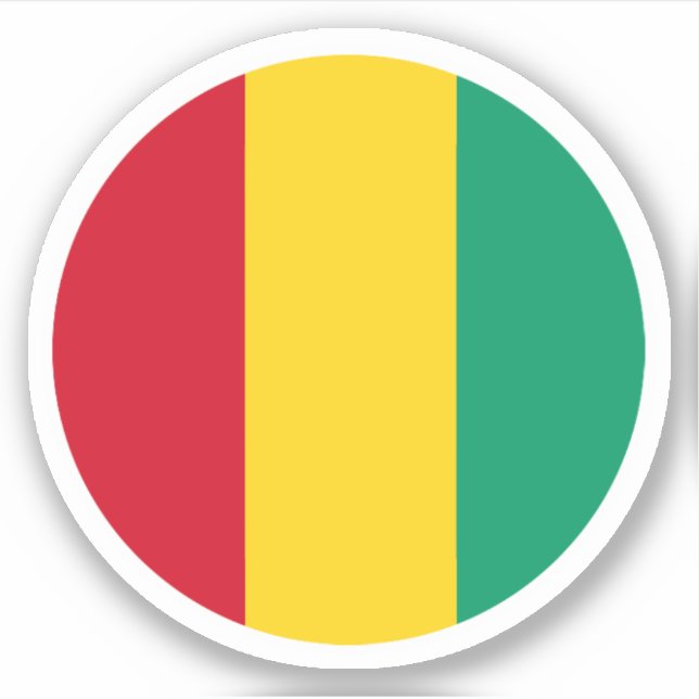 Guinea Flag Round Sticker (Front)
