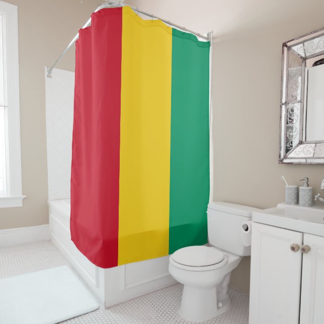 Guinea flag shower curtain (In Situ)