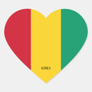 Guinea Flag Splendid Patriotic Heart Sticker