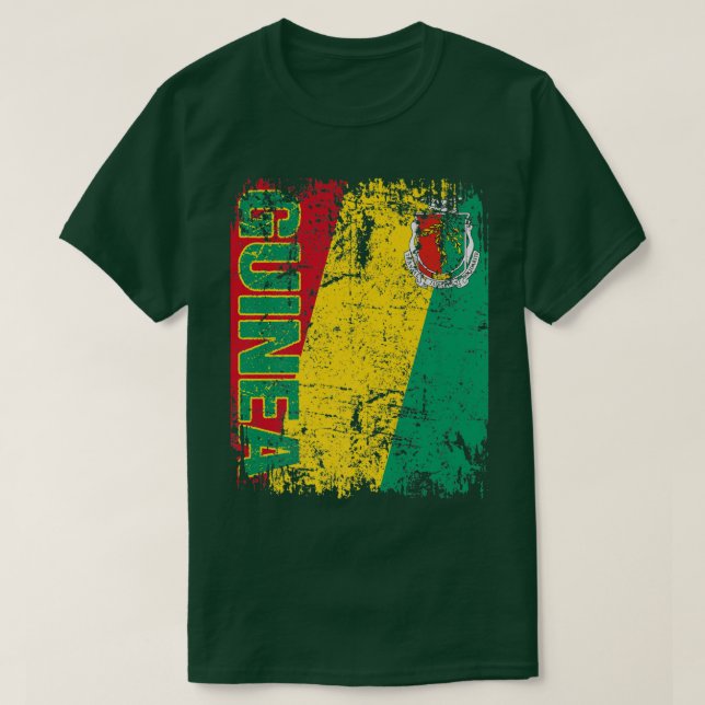 GUINEA Flag Vintage Distressed GUINEA  T-Shirt (Design Front)